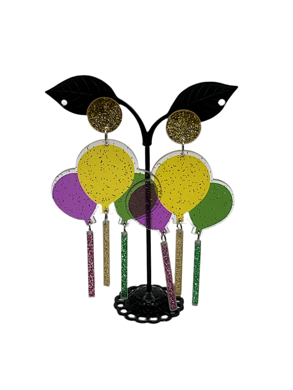 Mardi Gras Balloon Earrings