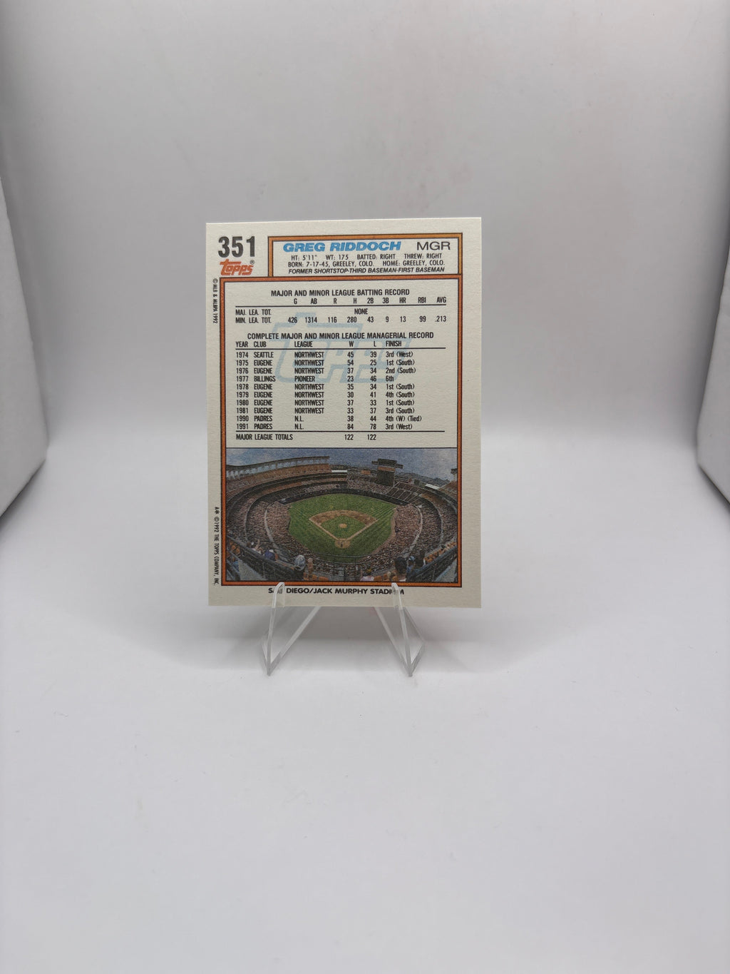 Topps Greg Riddoch