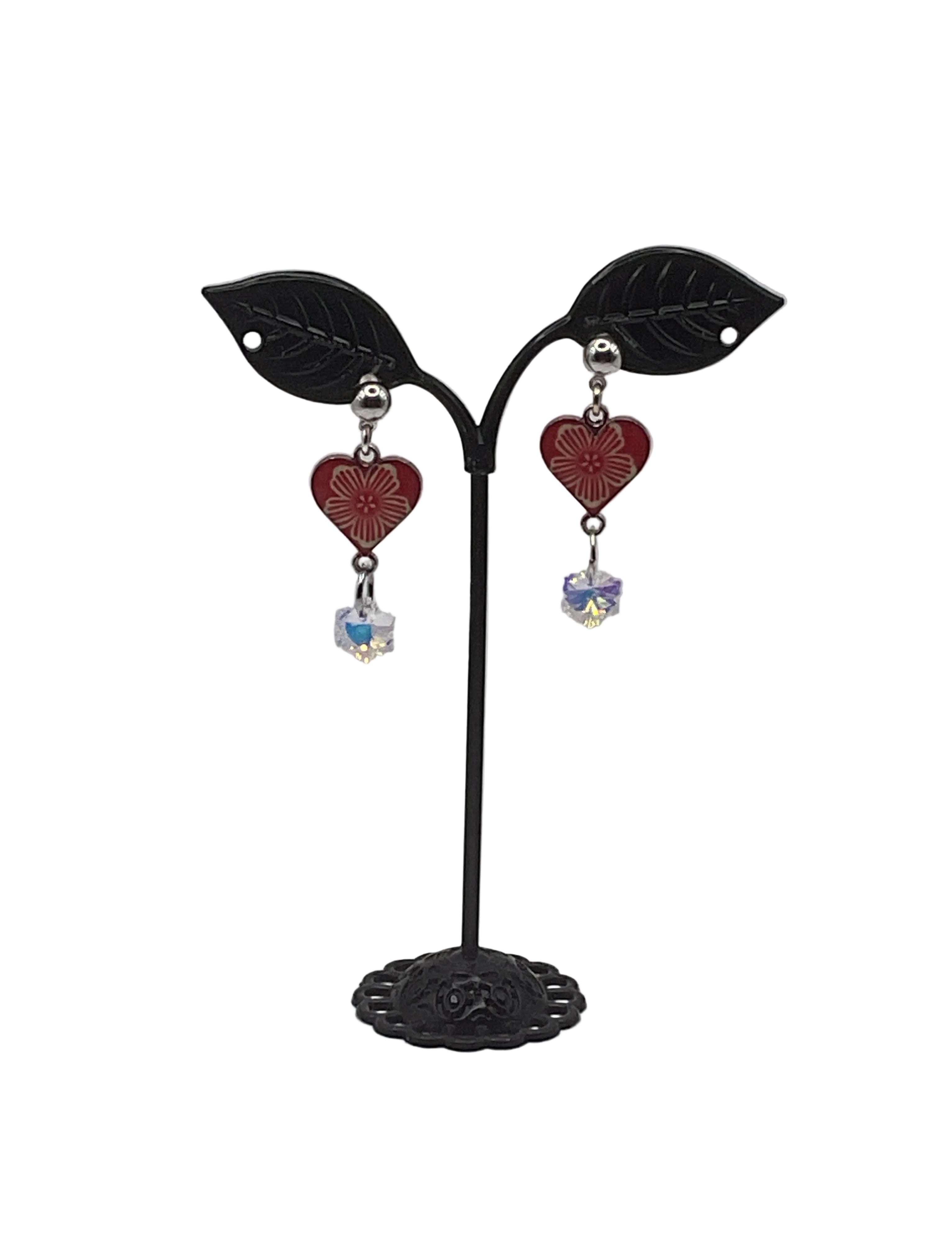Dangling Heart and Charm Earrings