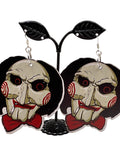 Large Wooden Horror Earrings