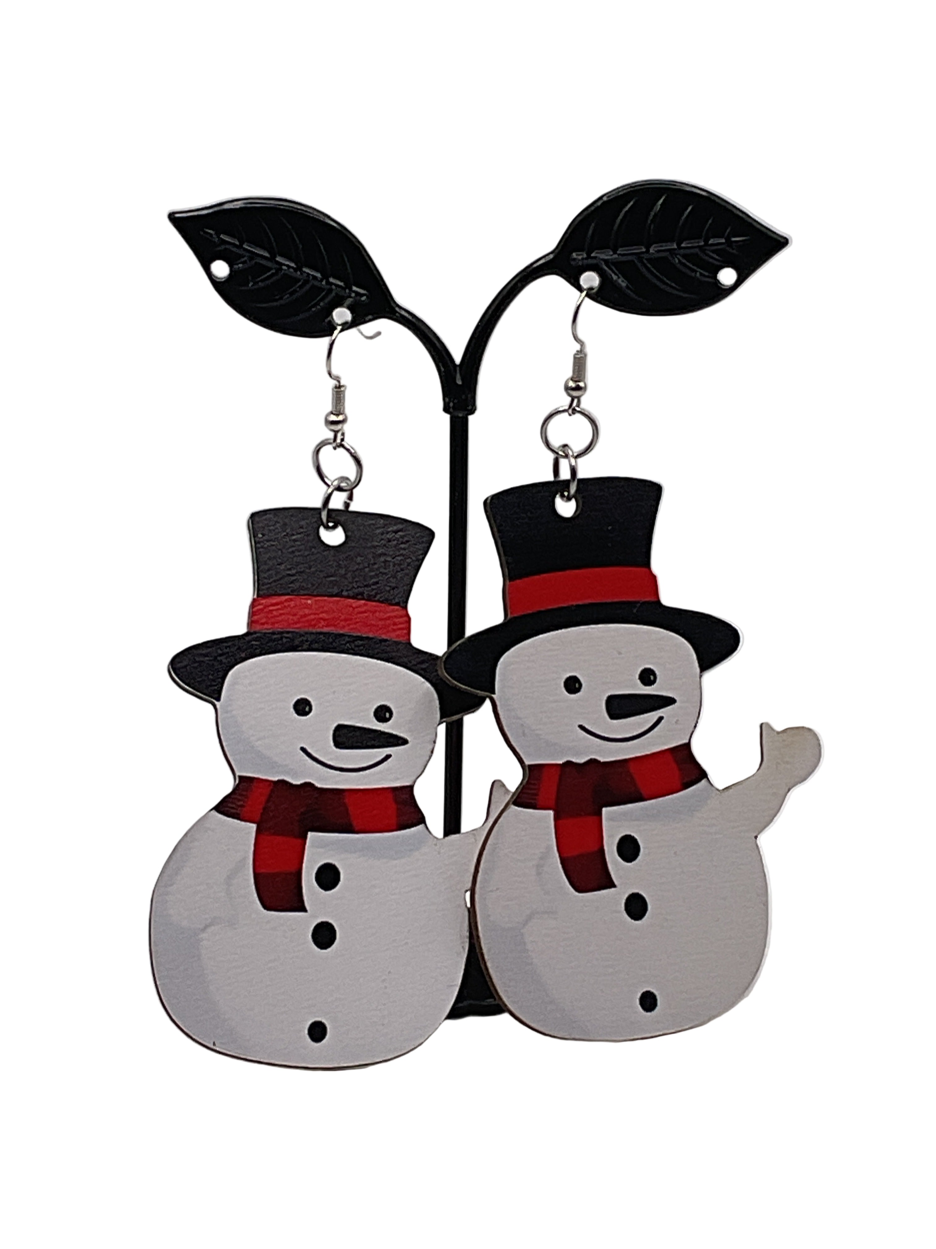 Wooden Christmas Earrings