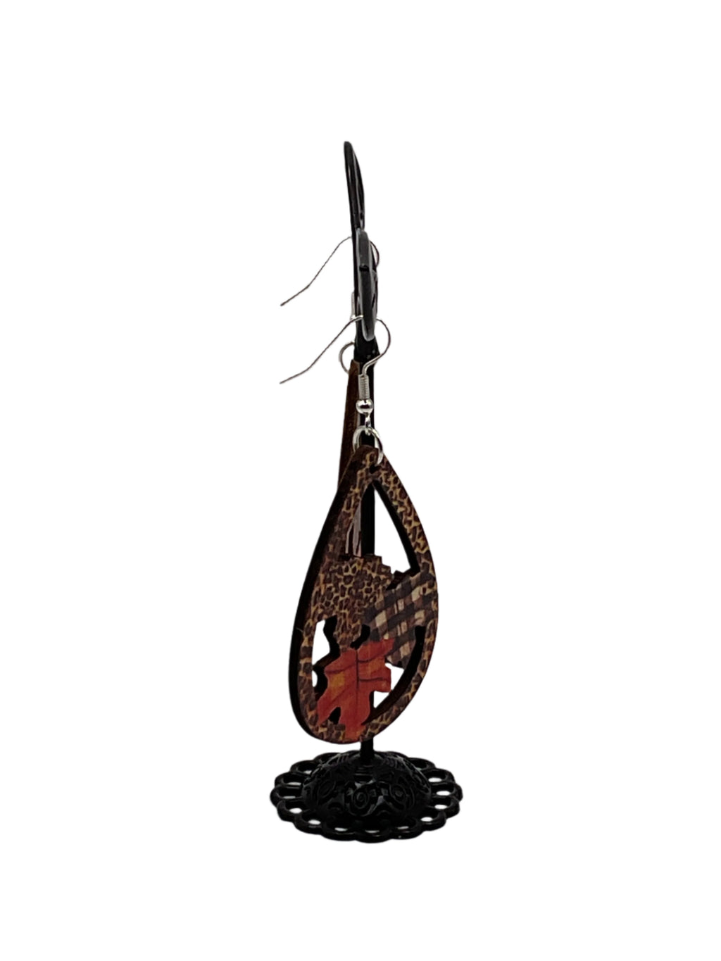 Wooden Fall Leaf Earrings