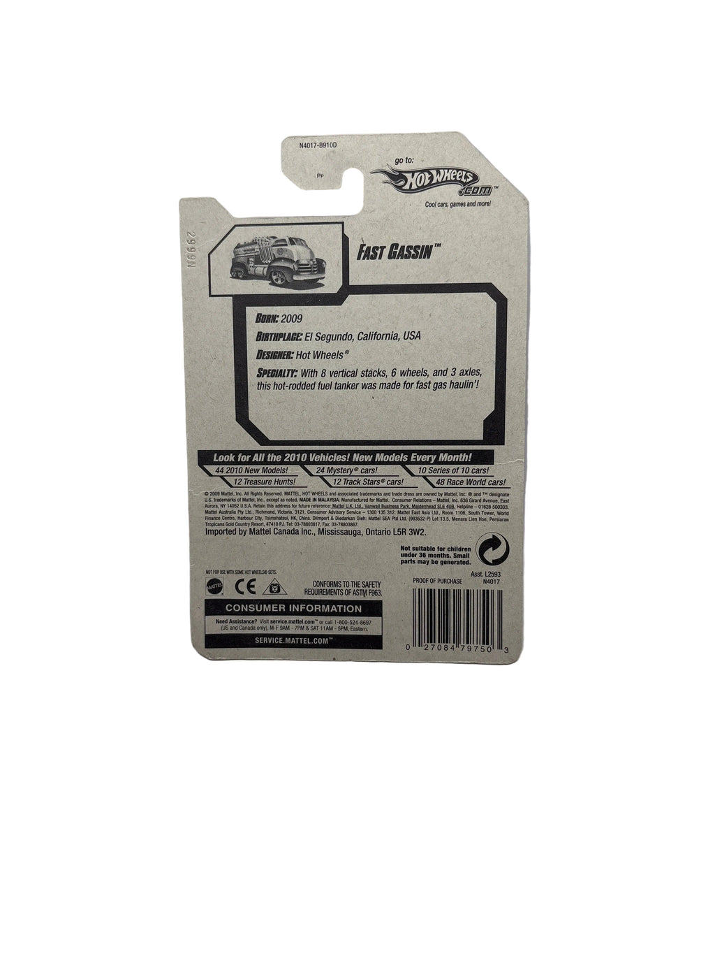 Hot Wheels Fast Gassin Diecast white