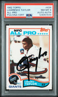Graded 1982 Topps Lawrence Taylor #434 Rookie RC Signed Football Card PSA 8 Card - Auto Grade Authentic