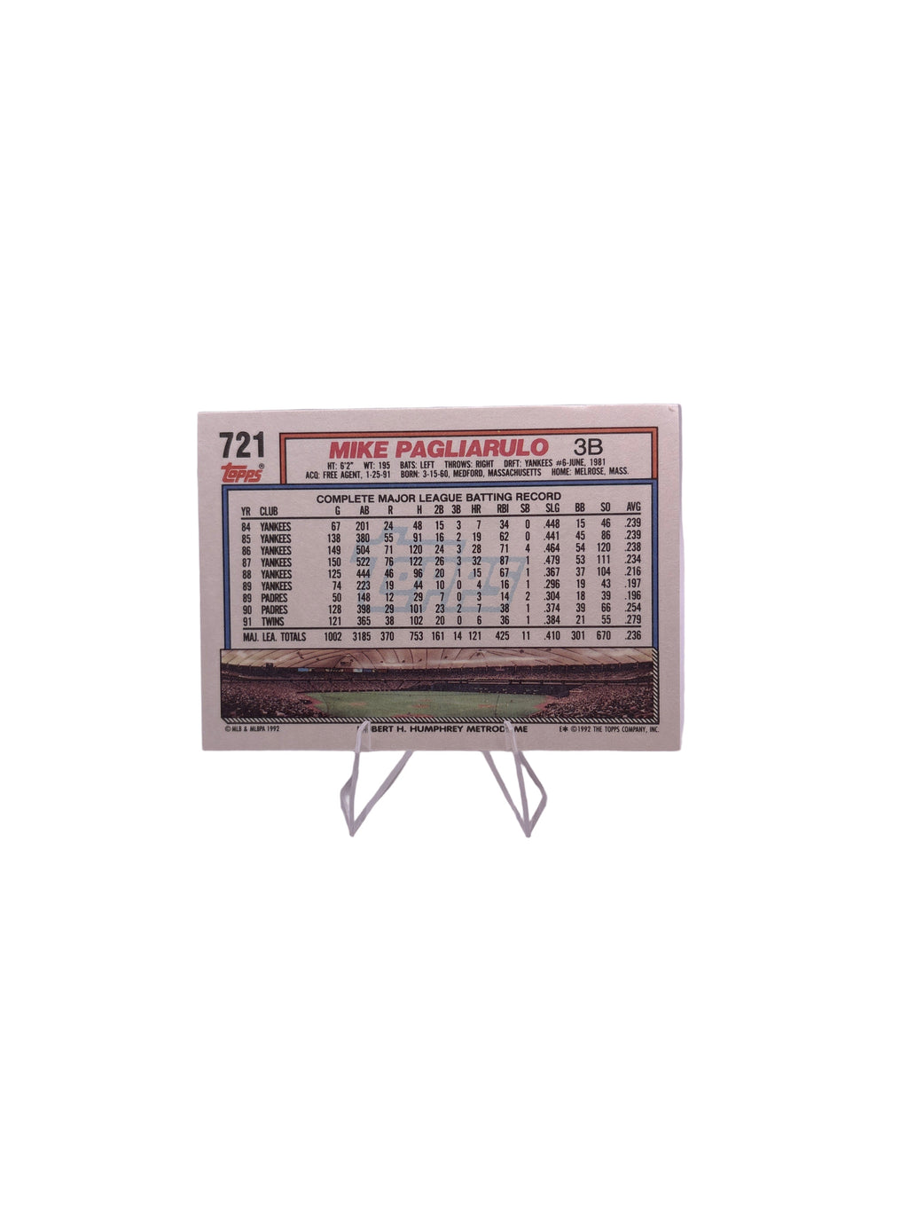 Topps Mike Pagliarulo