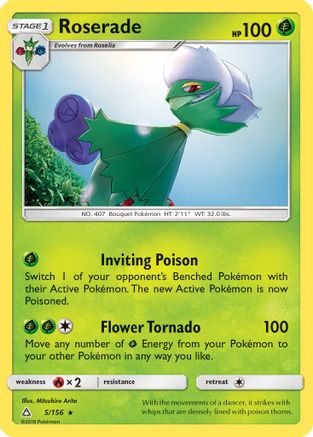 Roserade 005/156 - SM  Ultra Prism Reverse Holofoil