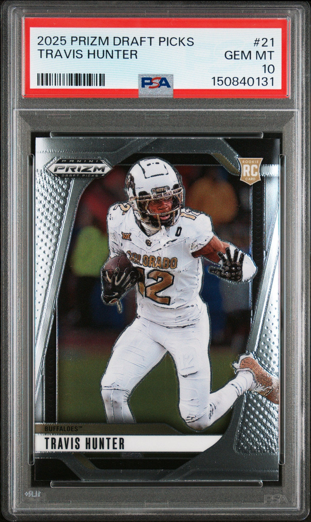 Graded 2025 Panini Prizm Draft Picks Travis Hunter #21 Rookie RC Football Card PSA 10 Gem Mint