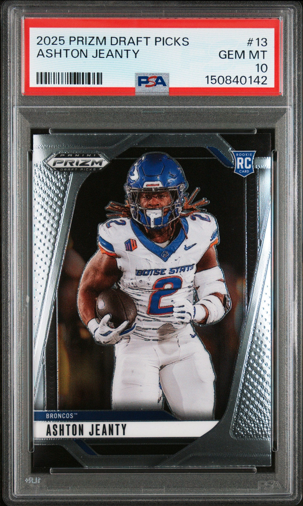 Graded 2025 Panini Prizm Draft Picks Ashton Jeanty #13 Rookie RC Football Card PSA 10 Gem Mint