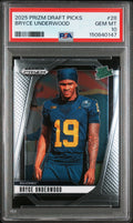 Graded 2025 Panini Prizm Draft Picks Bryce Underwood #28 Rookie RC Football Card PSA 10 Gem Mint