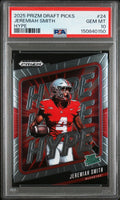 Graded 2025 Panini Prizm Draft Picks Jeremiah Smith #24 Hype Rookie RC Football Card PSA 10 Gem Mint