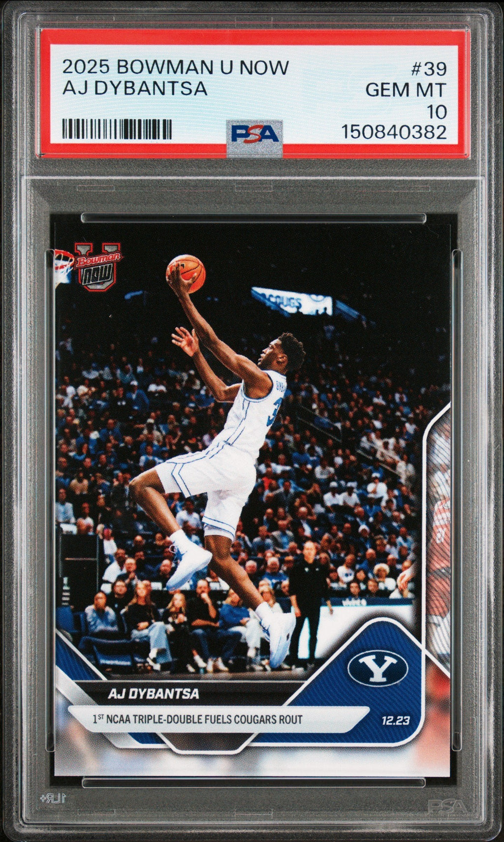 Graded 2025 Topps Bowman U Now AJ Dybantsa #39 Rookie RC Basketball Card PSA 10 Gem Mint