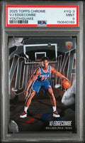 Graded 2025 Topps Chrome VJ Edgecombe #YQ3 Youthquake Rookie RC Basketball Card PSA 9 Mint