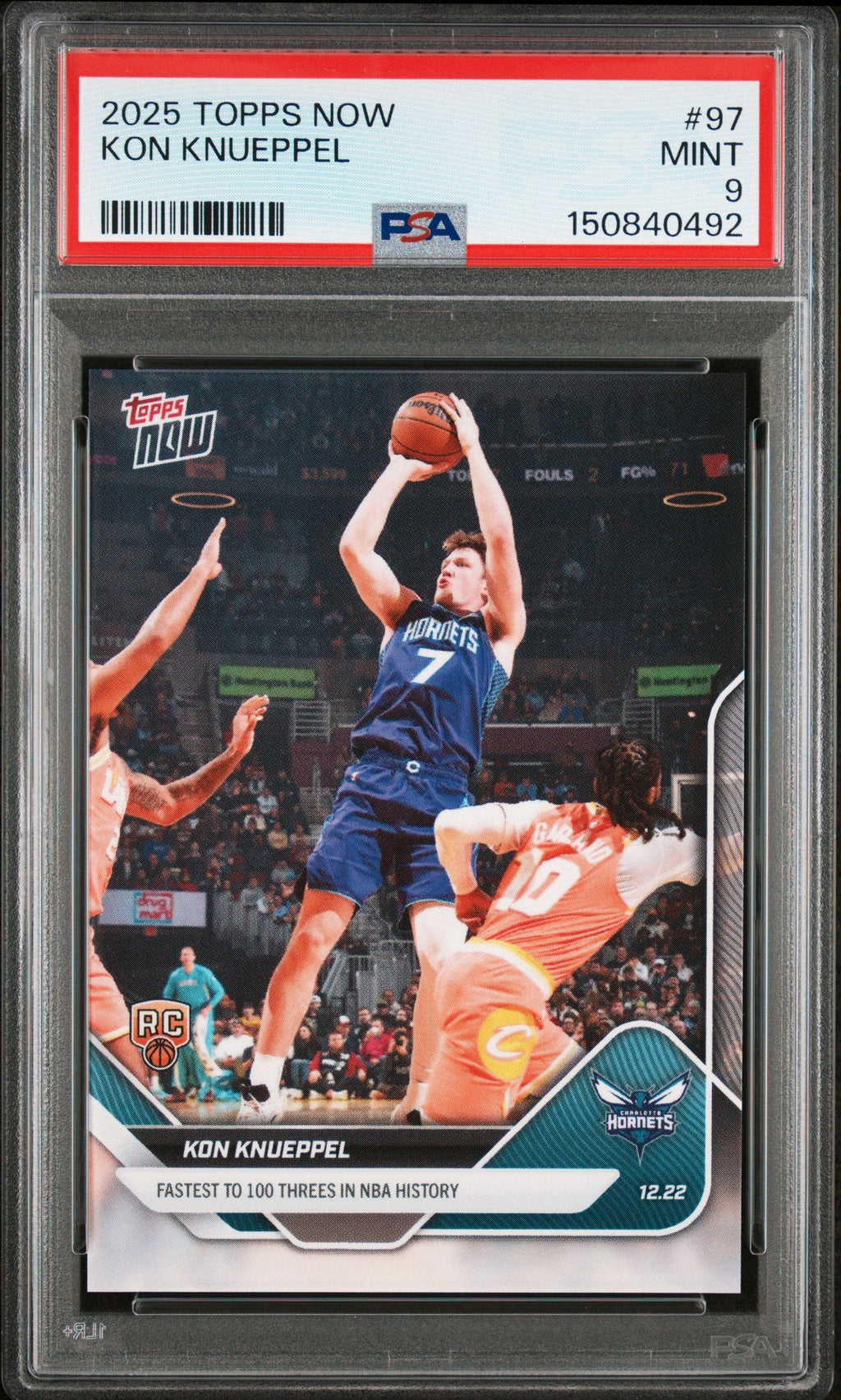 Graded 2025 Topps Now Kon Knueppel #97 Rookie RC Basketball Card PSA 9 Mint