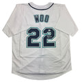 Autographed/Signed Bryan Woo Seattle White Baseball Jersey JSA COA