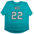 Autographed/Signed Bryan Woo Seattle Teal Baseball Jersey JSA COA