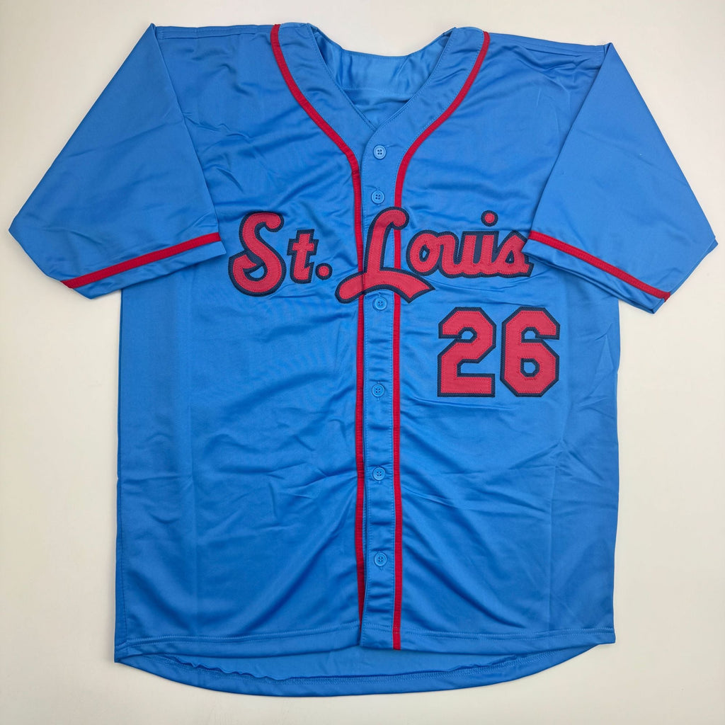 Autographed/Signed J.J. JJ Wetherholt St. Louis Blue Baseball Jersey LCG Prova COA