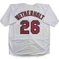 Autographed/Signed J.J. JJ Wetherholt St. Louis White Baseball Jersey LCG Prova COA