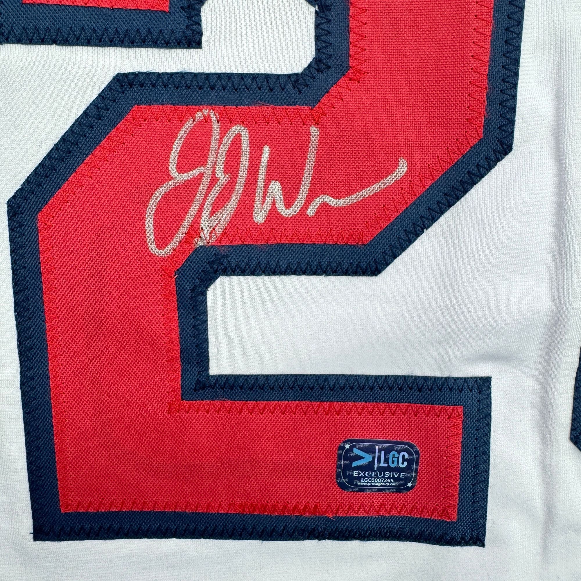 Autographed/Signed J.J. JJ Wetherholt St. Louis White Baseball Jersey LCG Prova COA