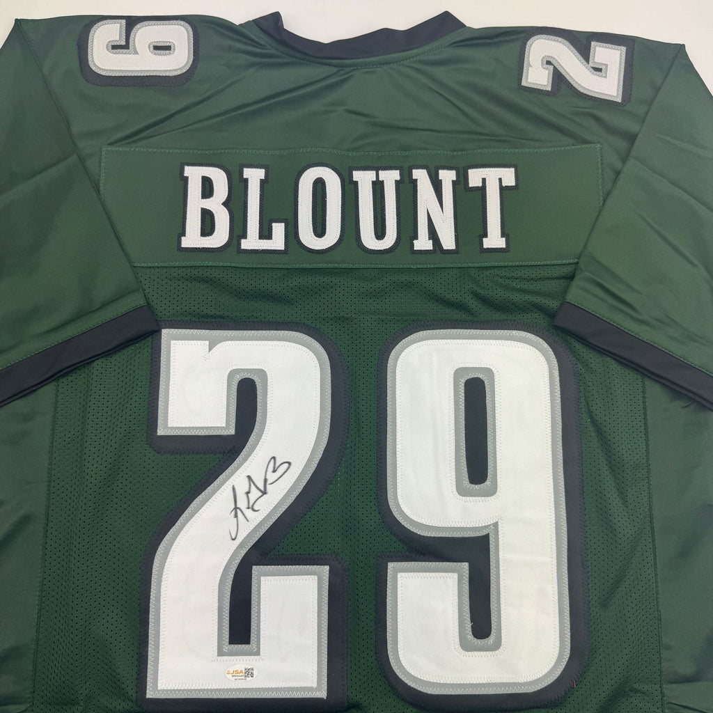Autographed/Signed LeGarrette Blount Philadelphia Green Football Jersey JSA COA