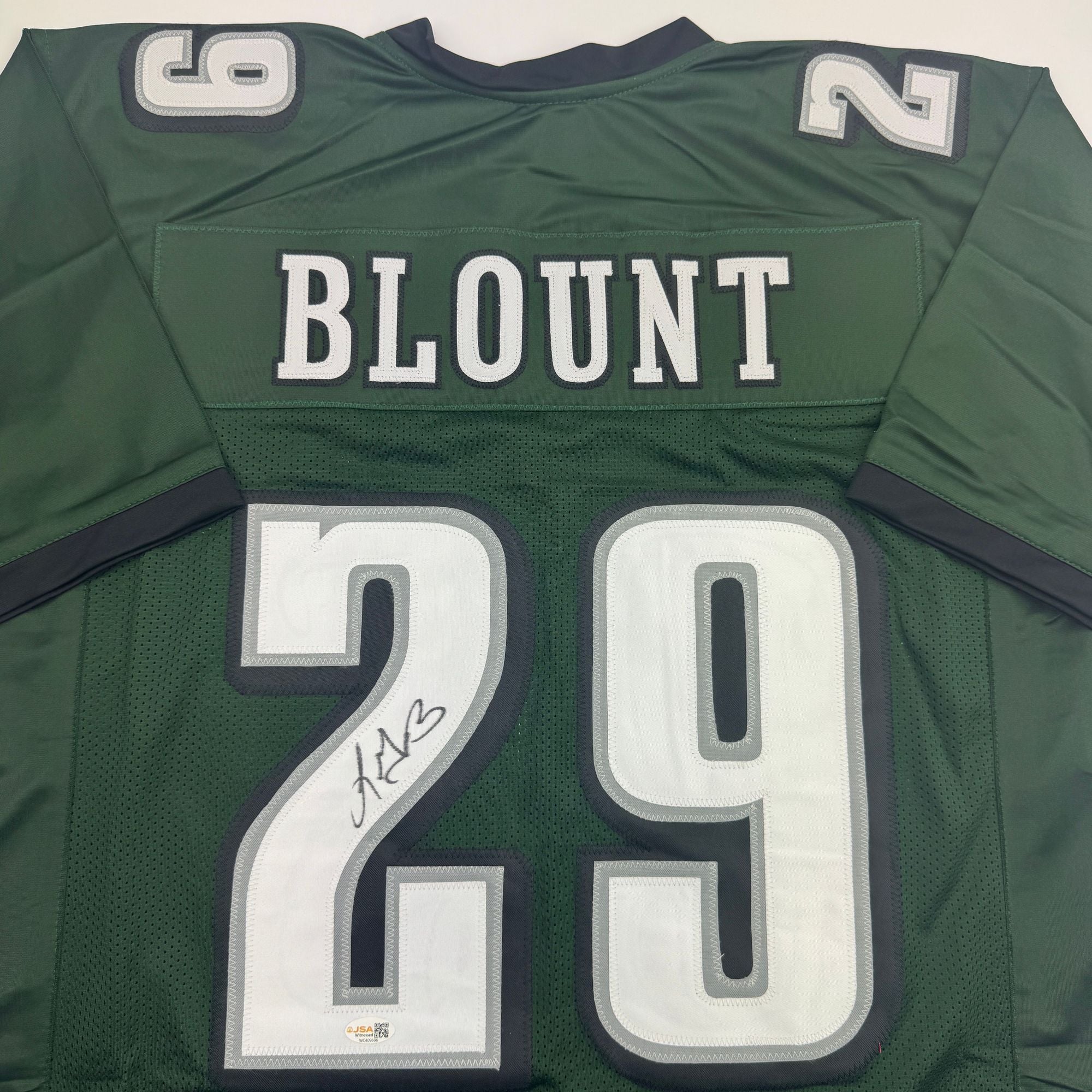 Autographed/Signed LeGarrette Blount Philadelphia Green Football Jersey JSA COA
