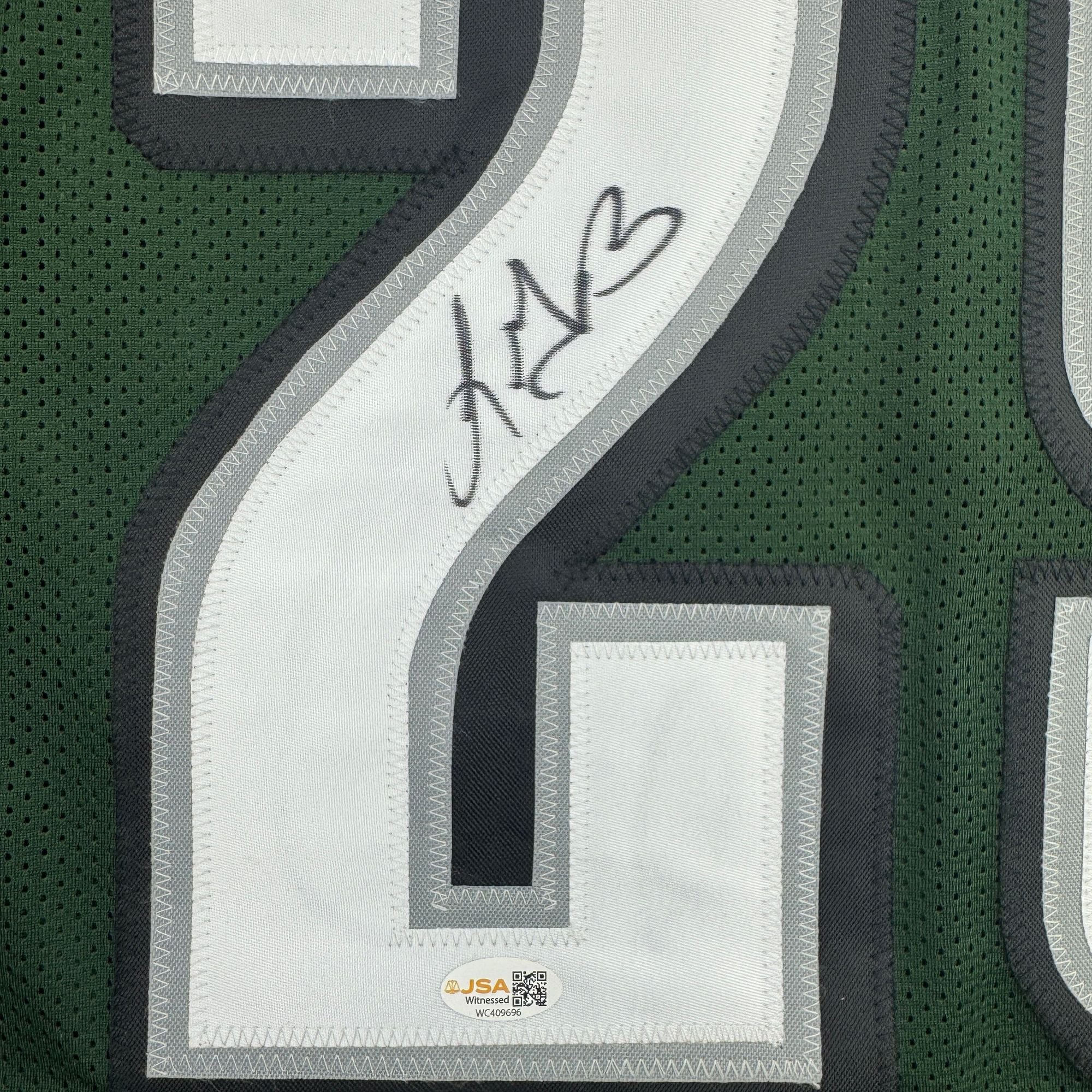 Autographed/Signed LeGarrette Blount Philadelphia Green Football Jersey JSA COA
