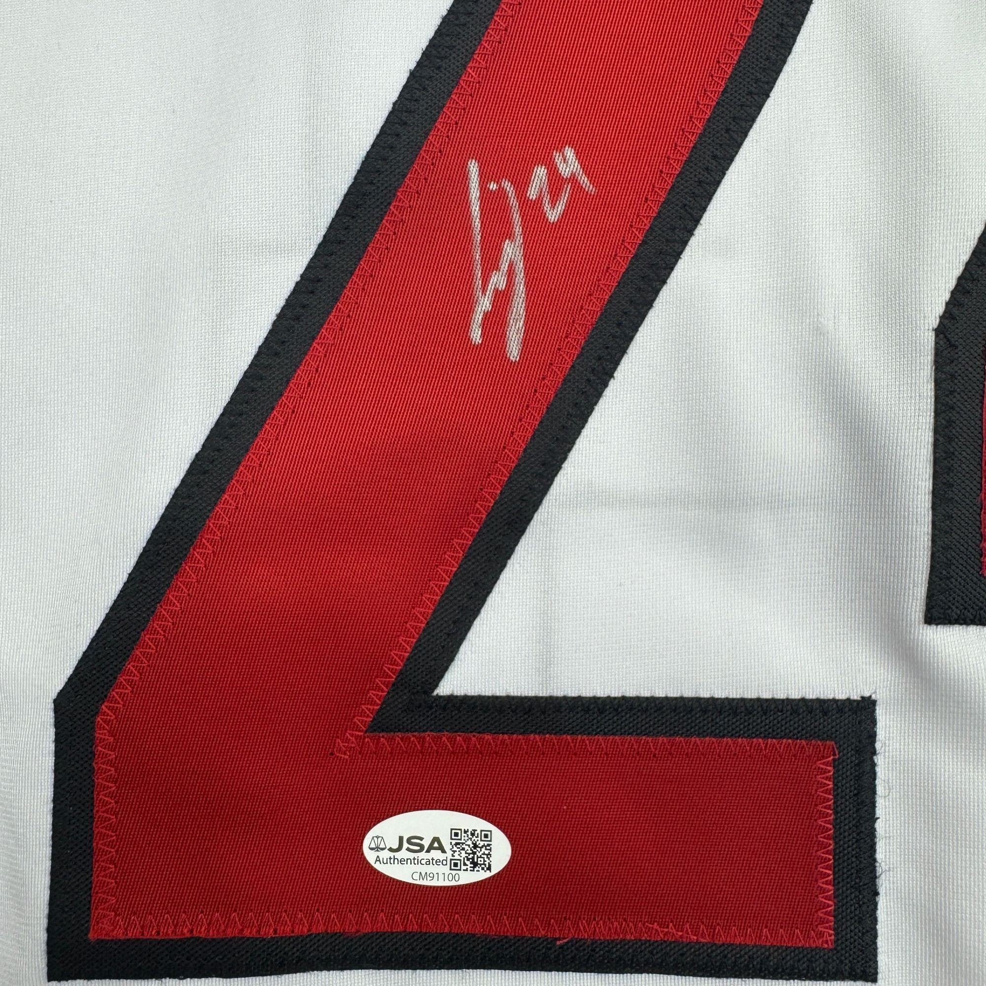 Autographed/Signed Seth Jarvis Carolina White Hockey Jersey JSA COA