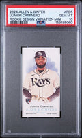 Graded 2024 Topps Allen & Ginter Junior Caminero #RD5 Rookie Design Variation Mini RC Baseball Card PSA 10 Gem Mint