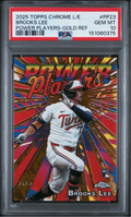 Graded 2025 Topps Chrome Logofractor Edition Brooks Lee #PP22 Power Players Gold Refractor /50 Rookie RC Baseball Card PSA 10 Gem Mint