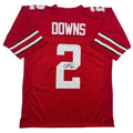 Autographed/Signed Caleb Downs Ohio State Red College Football Jersey JSA COA