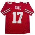 Autographed/Signed Carnell Tate Ohio State Red College Football Jersey JSA COA