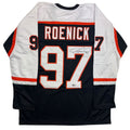 Autographed/Signed Jeremy Roenick Philadelphia Black Hockey Jersey Beckett BAS COA