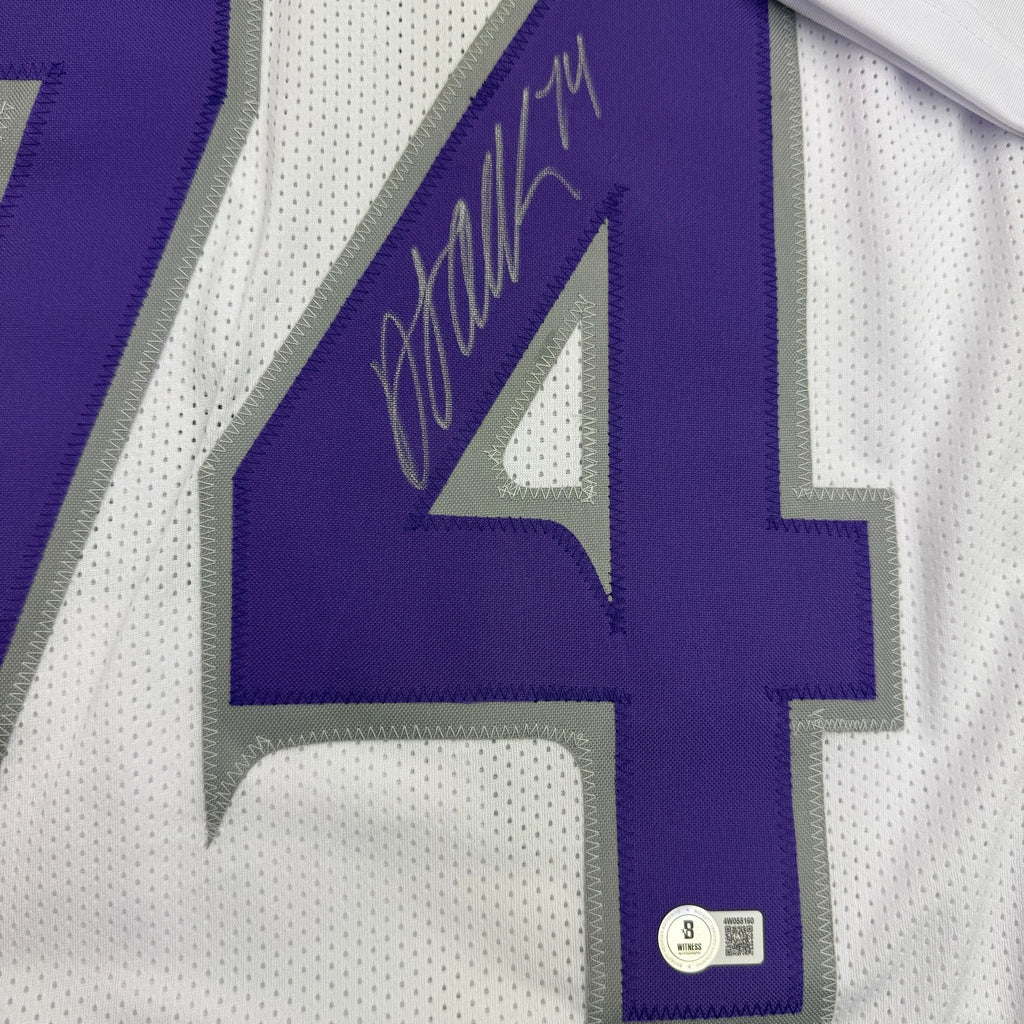 Autographed/Signed Donovan Jackson Minnesota White Alternate Football Jersey Beckett BAS COA