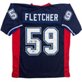 Autographed/Signed London Fletcher Buffalo Blue Football Jersey Beckett COA