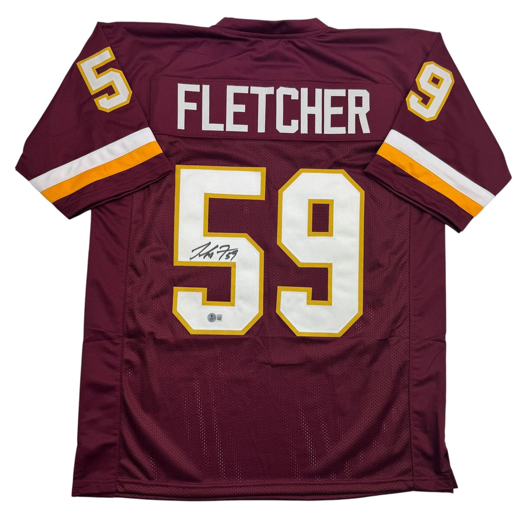 Autographed/Signed London Fletcher Washington Maroon Football Jersey Beckett BAS COA