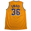 Autographed/Signed Marcus Smart Los Angeles Yellow Basketball Jersey Beckett BAS COA