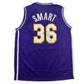 Autographed/Signed Marcus Smart Los Angeles Purple Basketball Jersey Beckett BAS COA