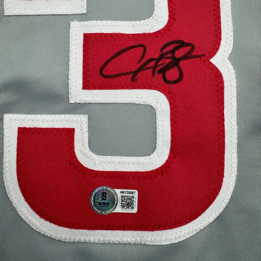 Autographed/Signed Alex Bregman Chicago Grey Baseball Jersey Beckett BAS COA
