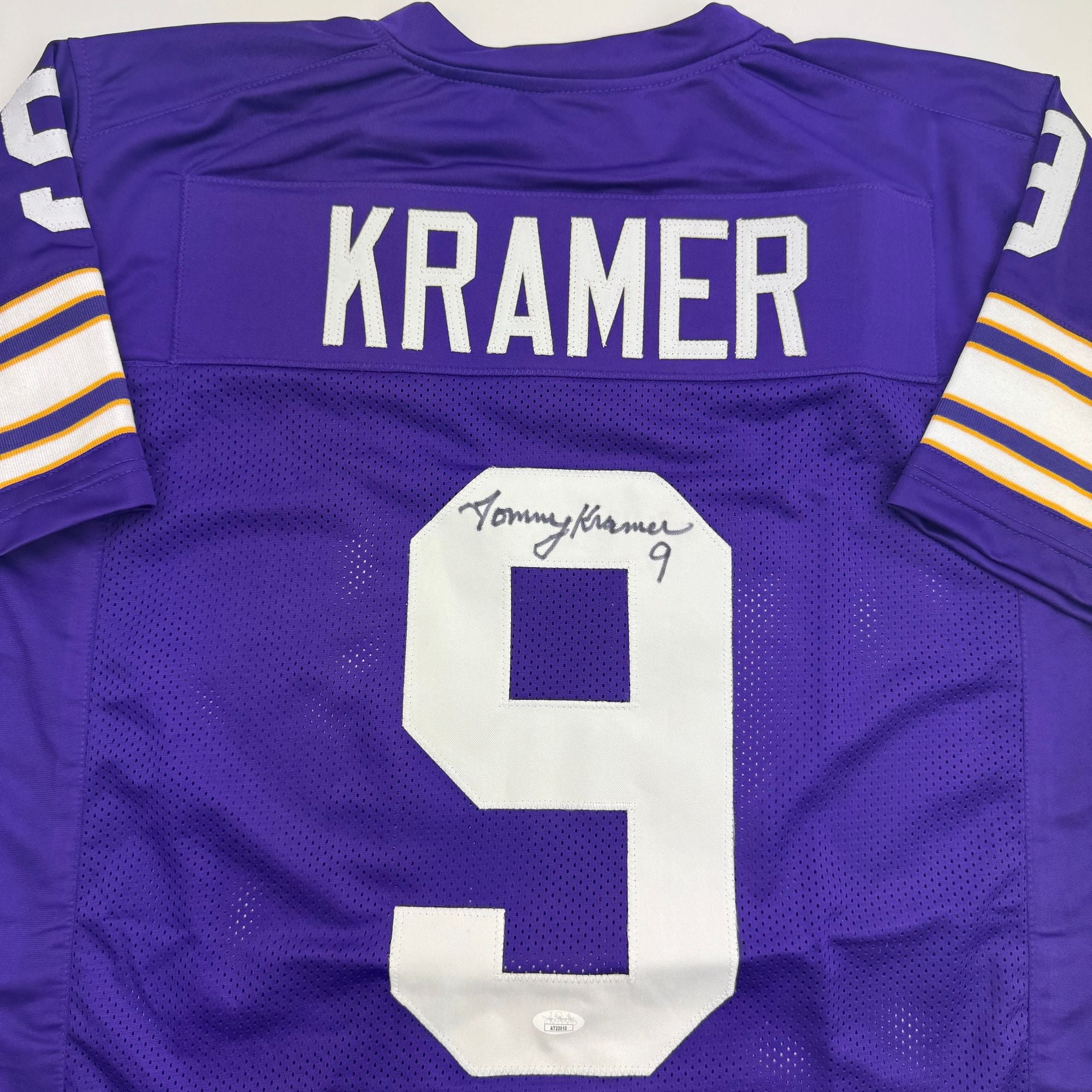 Autographed/Signed Tommy Kramer Minnesota Purple Football Jersey JSA COA