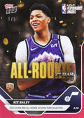 2025 Topps Now Ace Bailey #AR07 Red Foil /5 2025-26 KIA NBA All Rookie Second Team Selection Utah Jazz Rookie RC Basketball Card