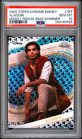 Graded 2025 Topps Chrome Disney Aladdin #187 Mickey Mouse B&W Shimmer /101 Trading Card PSA 10 Gem Mint
