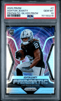 Graded 2025 Panini Prizm Ashton Jeanty #7 Prizmatic Silver Rookie RC Football Card PSA 10 Gem Mint