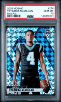 Graded 2025 Panini Mosaic Tetairoa McMillan #274 Mosaic Rookie RC Football Card PSA 10 Gem Mint