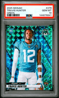 Graded 2025 Panini Mosaic Travis Hunter #279 Green Rookie RC Football Card PSA 10 Gem Mint
