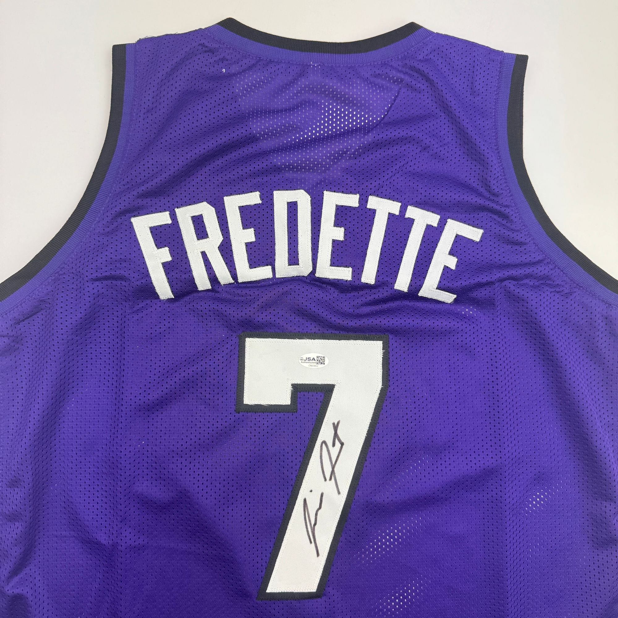 Autographed/Signed Jimmer Fredette Sacramento Purple Basketball Jersey JSA COA