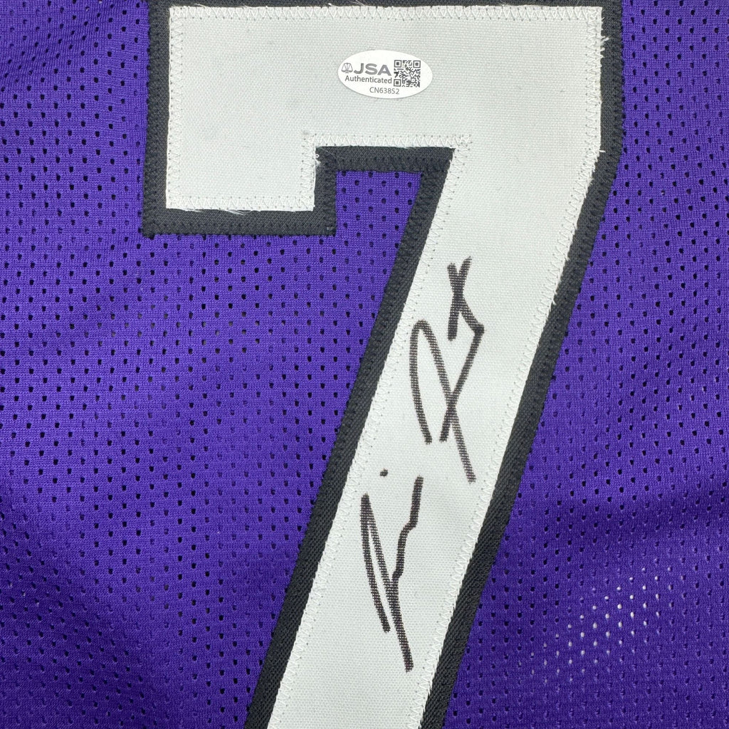 Autographed/Signed Jimmer Fredette Sacramento Purple Basketball Jersey JSA COA