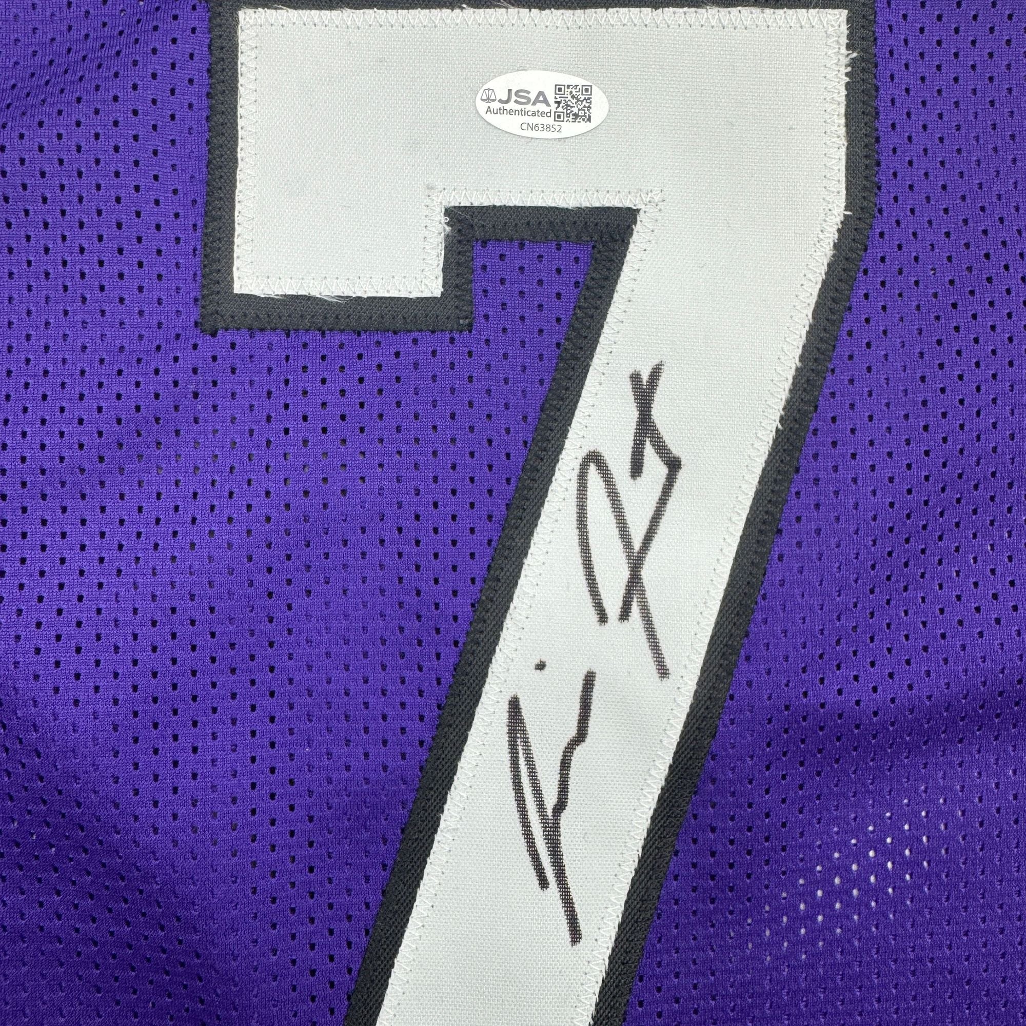 Autographed/Signed Jimmer Fredette Sacramento Purple Basketball Jersey JSA COA