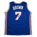 Autographed/Signed Jaylen Brown Philadelphia 76ers Blue Basketball Jersey Beckett BAS COA