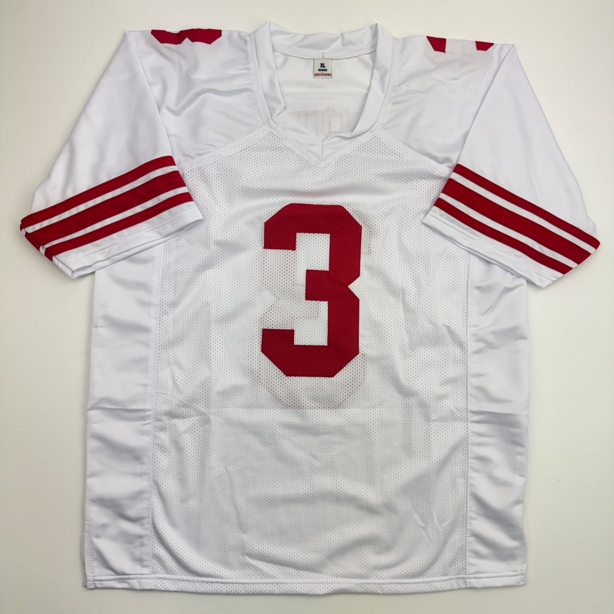 Autographed/Signed Abdul Carter New York White Football Jersey Beckett BAS COA