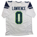 Autographed/Signed Demarcus Lawrence Seattle White Football Jersey Beckett BAS COA