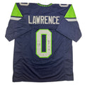Autographed/Signed Demarcus Lawrence Seattle Blue Football Jersey Beckett BAS COA